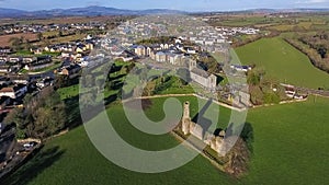 Aerial view. St Mary`s Abbey and Cathedral. Ferns. co Wexford. Ireland photo